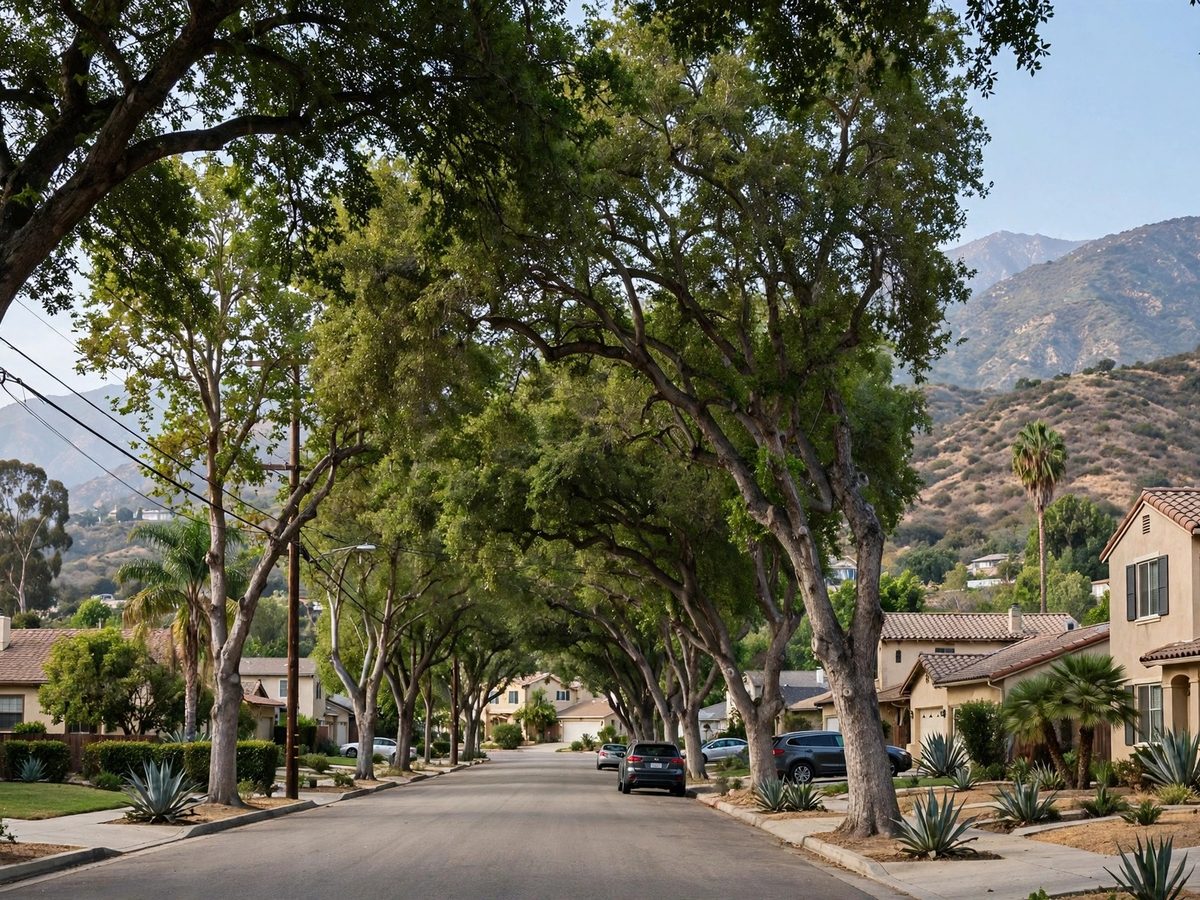 West Riverside neighborhood view, CA, served by Corona Apex Plumbing